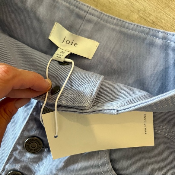 Joie Desoray Exposed Button Fly Crop Wide Leg Trousers High Waist NWT - Picture 3 of 3